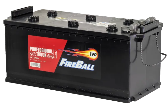 Аккумулятор FireBall 190 (4) рус -/+ (1200A, 525*240*242) клемма болт