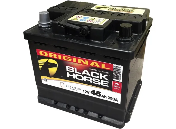Аккумулятор Black Horse 45 R (390A, 204*175*190)
