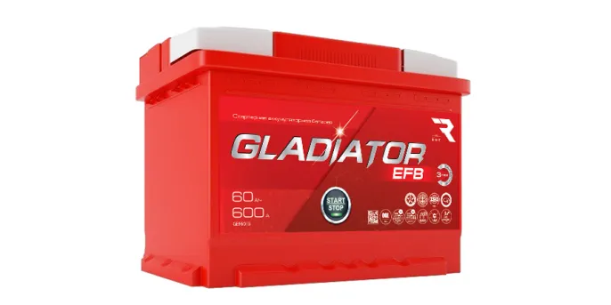 Аккумулятор GLADIATOR EFB 60 R (600A, 242*175*190).