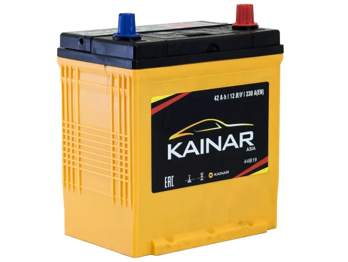 Аккумулятор Kainar Asia 42 JR (350A, 186*129*220) тонкие клеммы с бортом