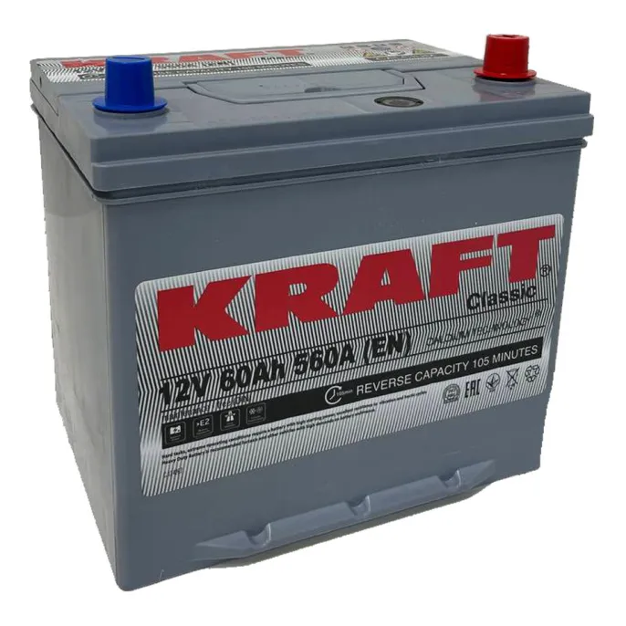 Аккумулятор KRAFT Asia 60 JR (540A, 235*178*220).
