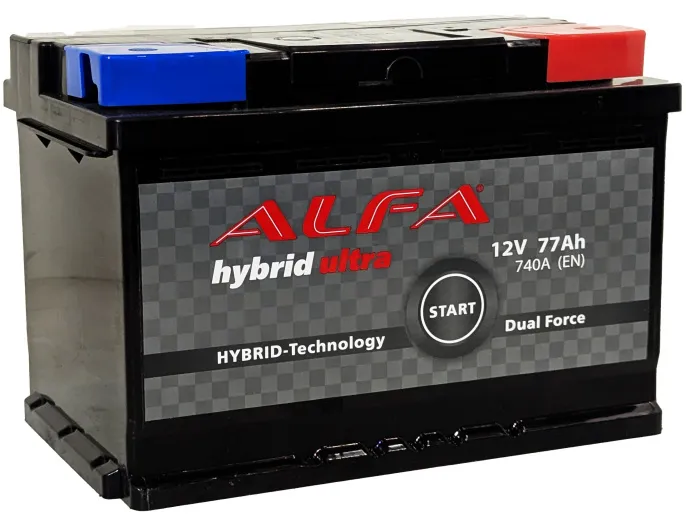 Аккумулятор ALFA Hybrid 77 R (740A, 278*175*190)